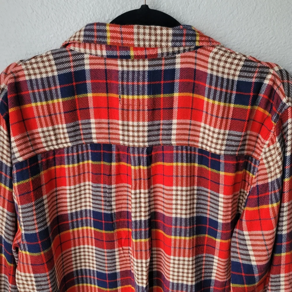 Aerie Plaid Flannel Pajama Sleep Shirt Size Small In Red/Blue Plaid NWT